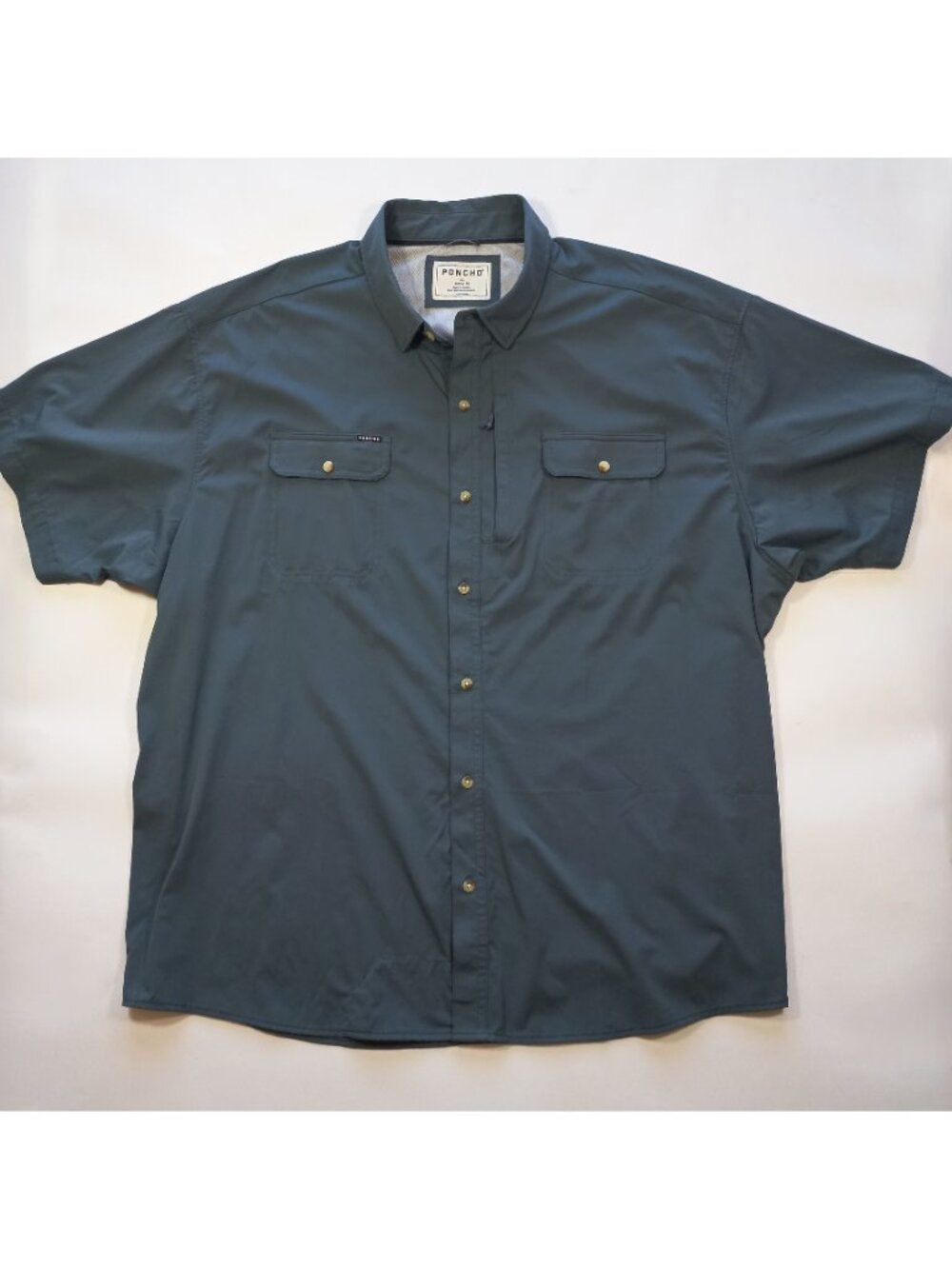 poncho shirt men xxxl 3xl regular fit The Ahi Slate blue short sleeve PERFECT